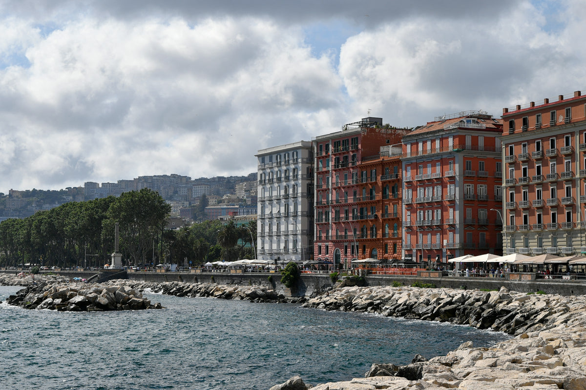 Historic buildings lining the Naples seafront