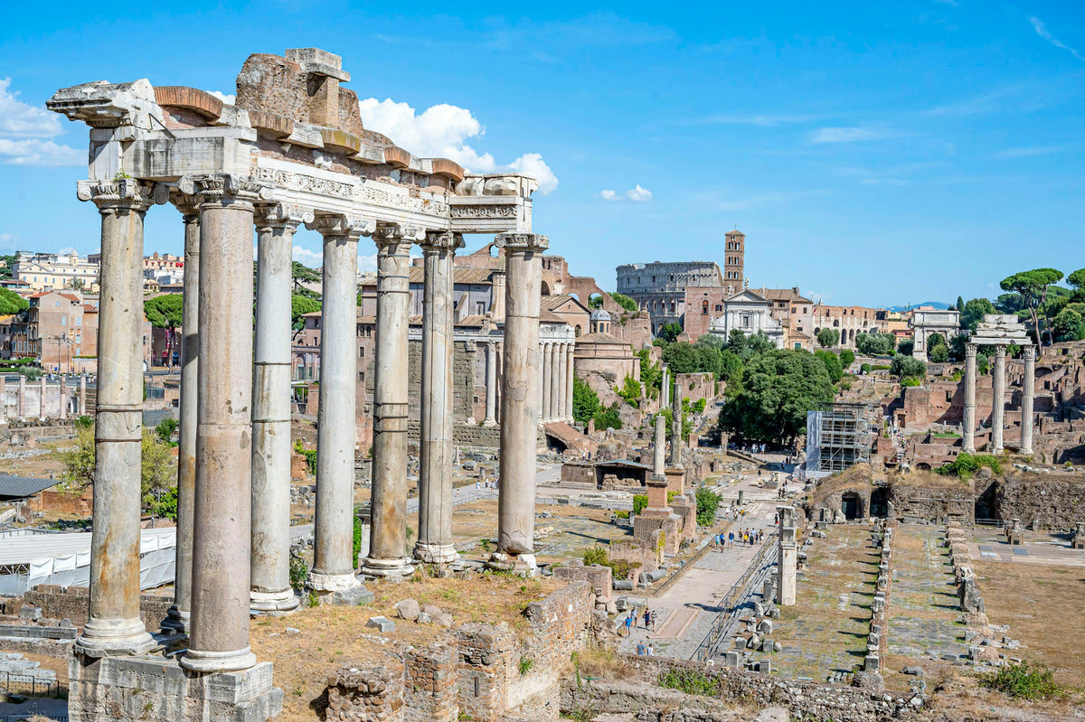 The columns of the Temple of Saturn in the Roman Forum