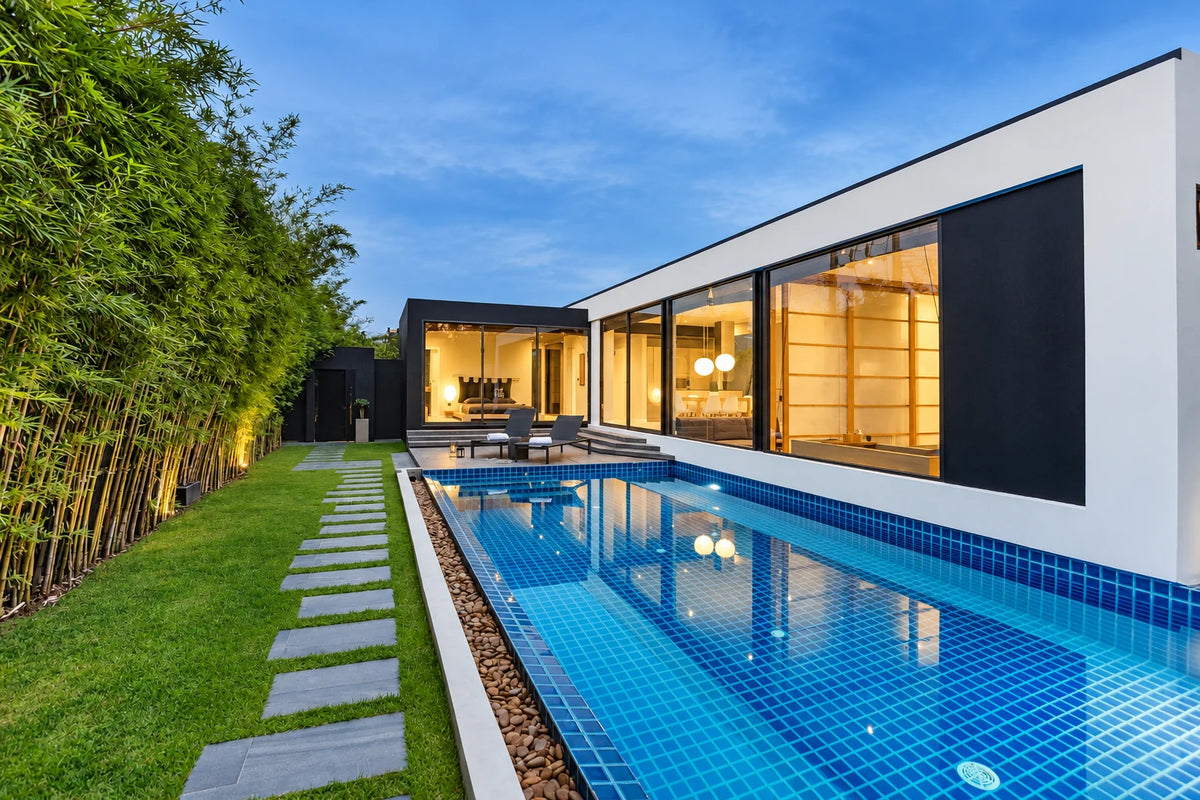 Pool villa with bamboo garden at Villoft Zen Living, Layan