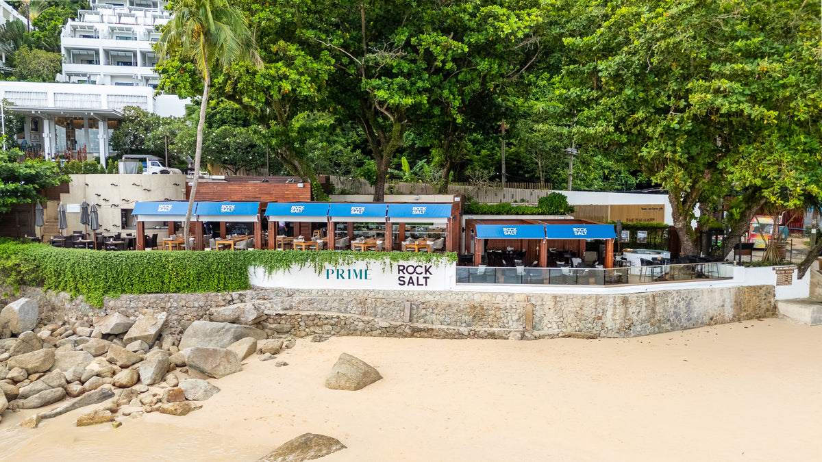 Beachfront terrace above Nai Harn beach at Rock Salt, The Nai Harn