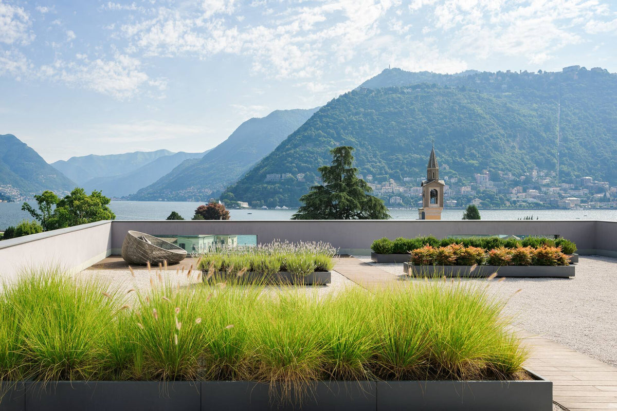 The terrace of the Presidential Rooftop Suite at Hilton Lake Como