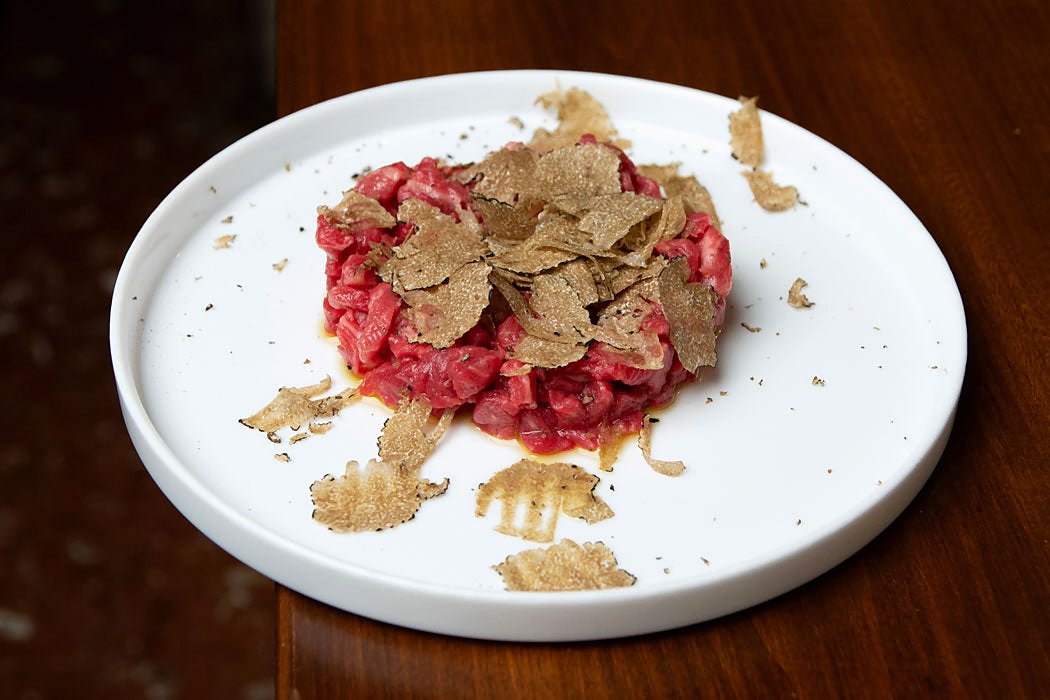 Beef tartare with shaved truffle at Da Pancrazio