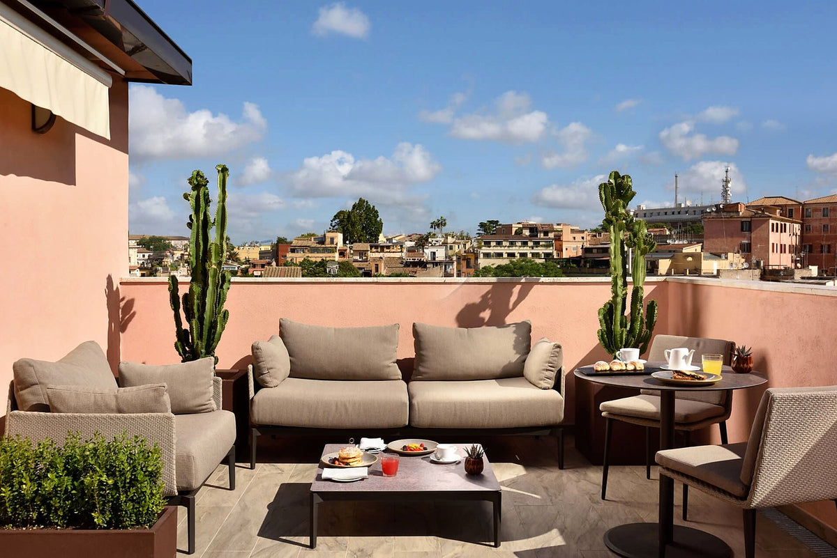 The Presidential Suite terrace at FH55 Grand Hotel Palatino