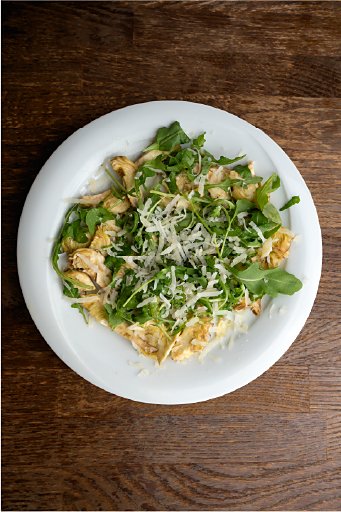 Pasta with rocket and shaved cheese at Nonna Betta