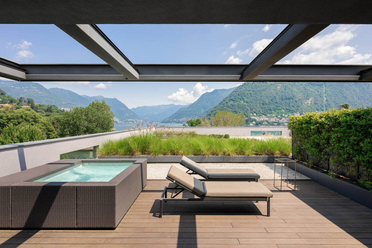 The Superior Rooftop Suite terrace at Hilton Lake Como