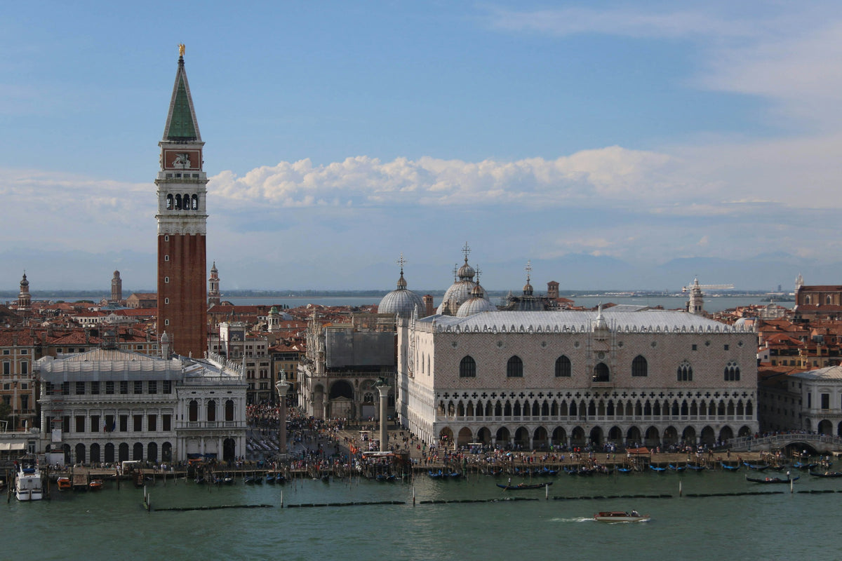 Elevated view of the Campanile, Doge's Palace and the San Marco waterfront