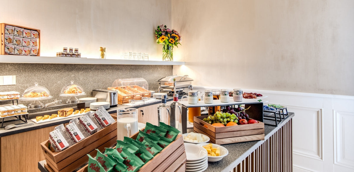 The breakfast buffet at DBH Duomo Boutique Hotel